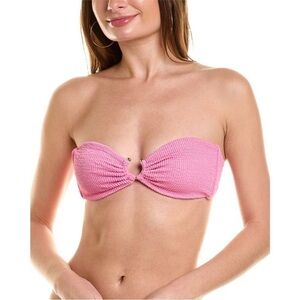 WeWoreWhat U-Ring Bandeau Pink Bikini Swim Top